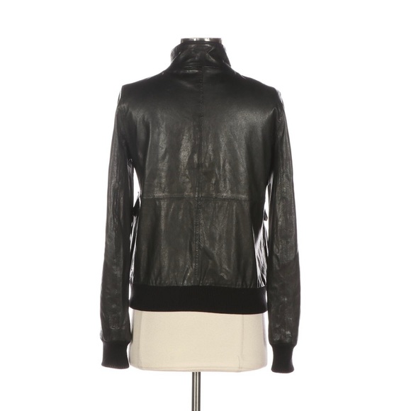 THEORY Italian Leather Bomber Jacket - Picture 6 of 16